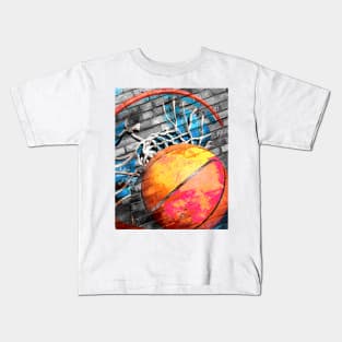 Basketball art print swoosh 20- Basketball artwork Kids T-Shirt